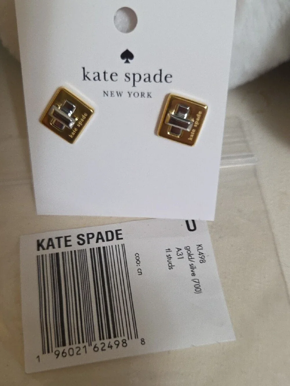 NWT Kate spade Gold and Silver Stud Earrings